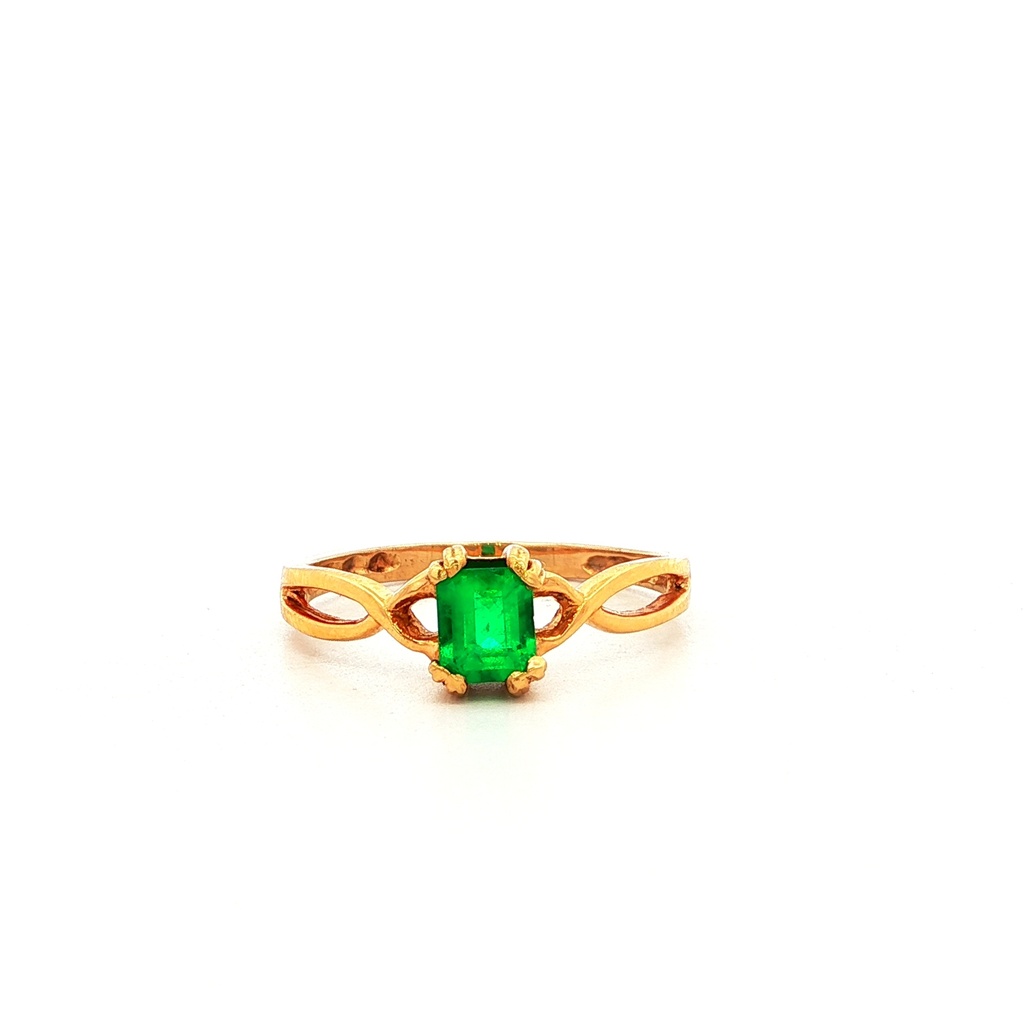 ANILLO SOLITARIO ESMERALDA ORO AMARILLO            