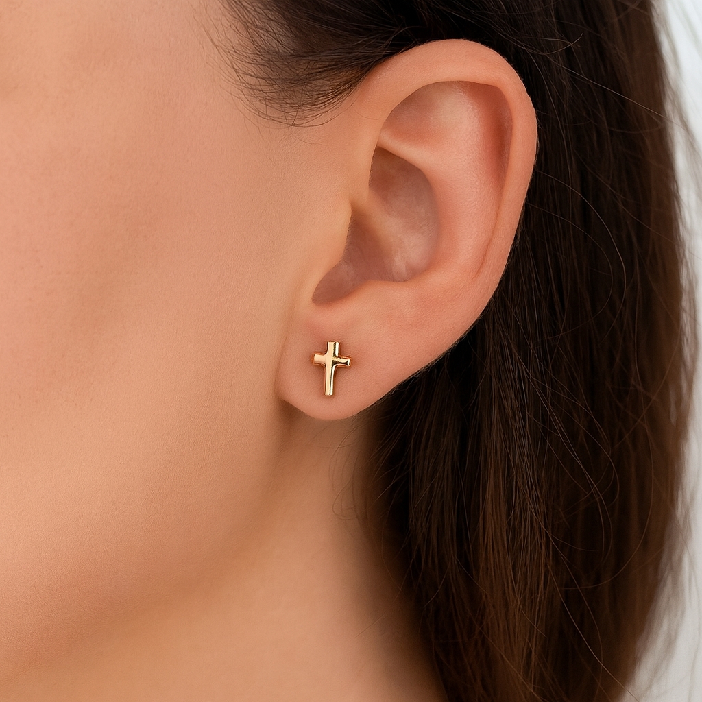 TOPOS CRUZ PEQUEÑA ORO AMARILLO