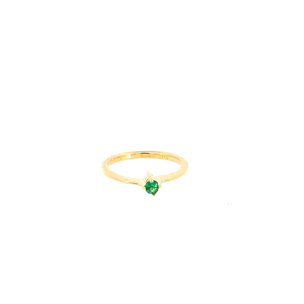[HA346] ANILLO SOLITARIO ESMERALDA ORO AMARILLO