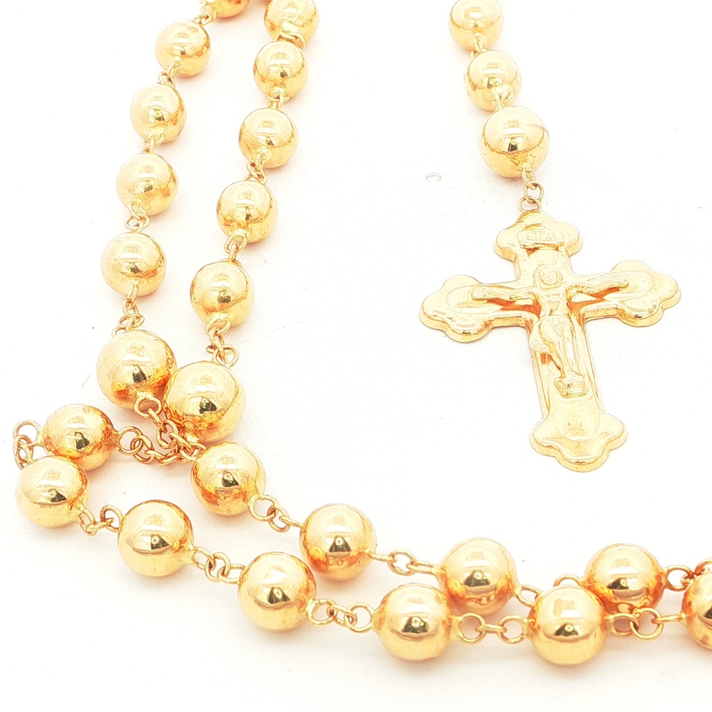 ROSARIO ORO AMARILLO BALINES NUMERO 7 Y NUMERO 8