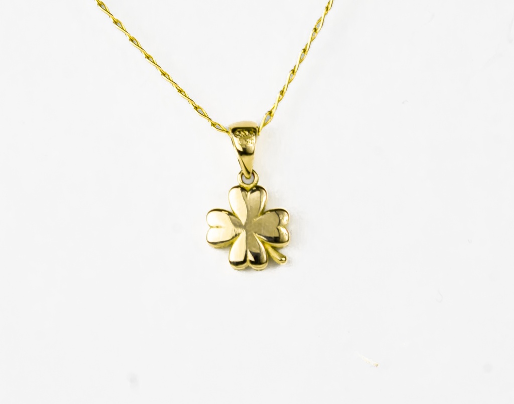 DIJE TREBOL CUATRO HOJAS ORO AMARILLO