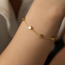 PULSERA CUBOS ORO AMARILLO