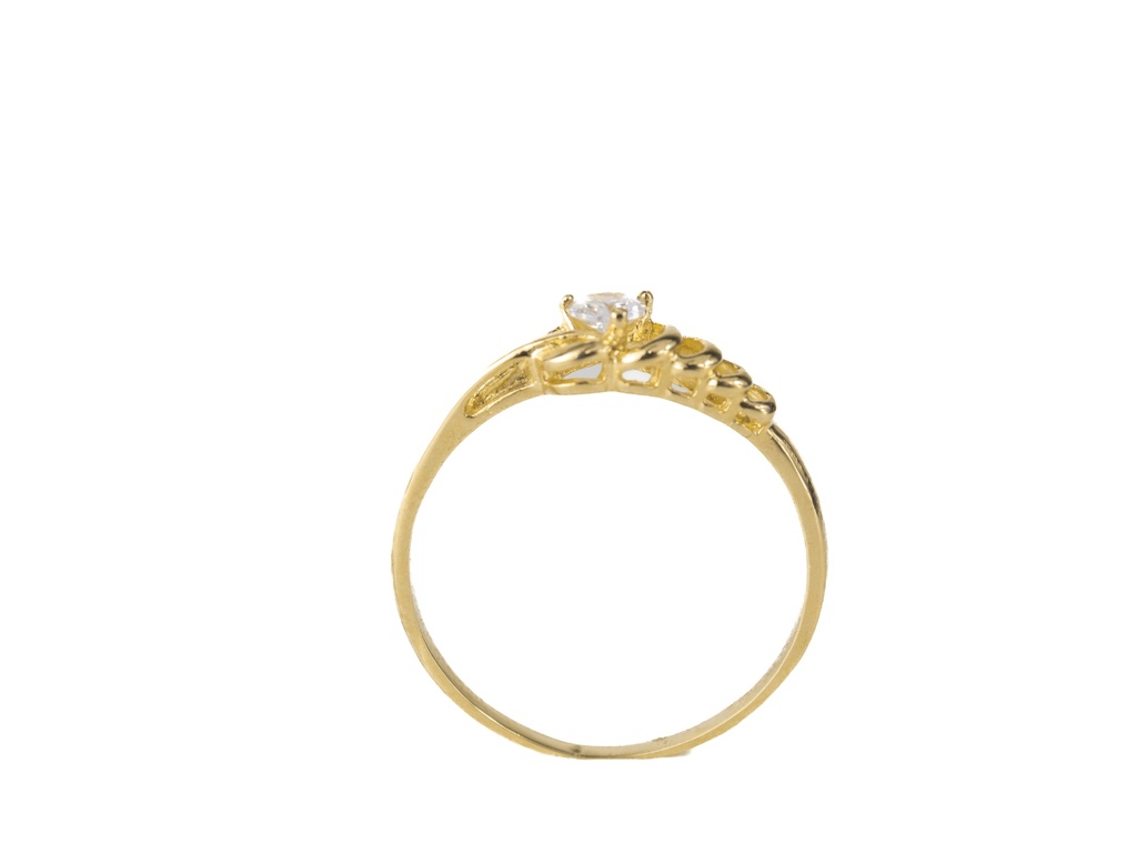 ANILLO CORAZON SOLITARIO ORO AMARILLO