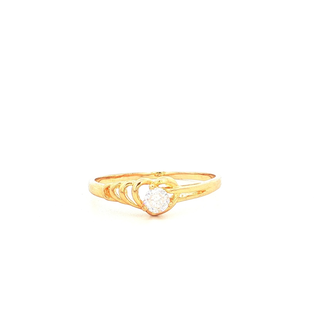 ANILLO CORAZON SOLITARIO ORO AMARILLO