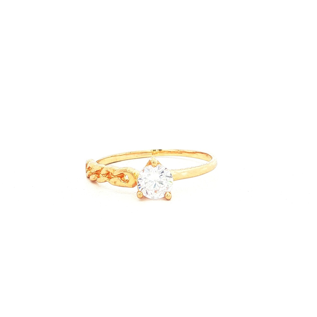 ANILLO SOLITARIO ESLABON ORO AMARILLO