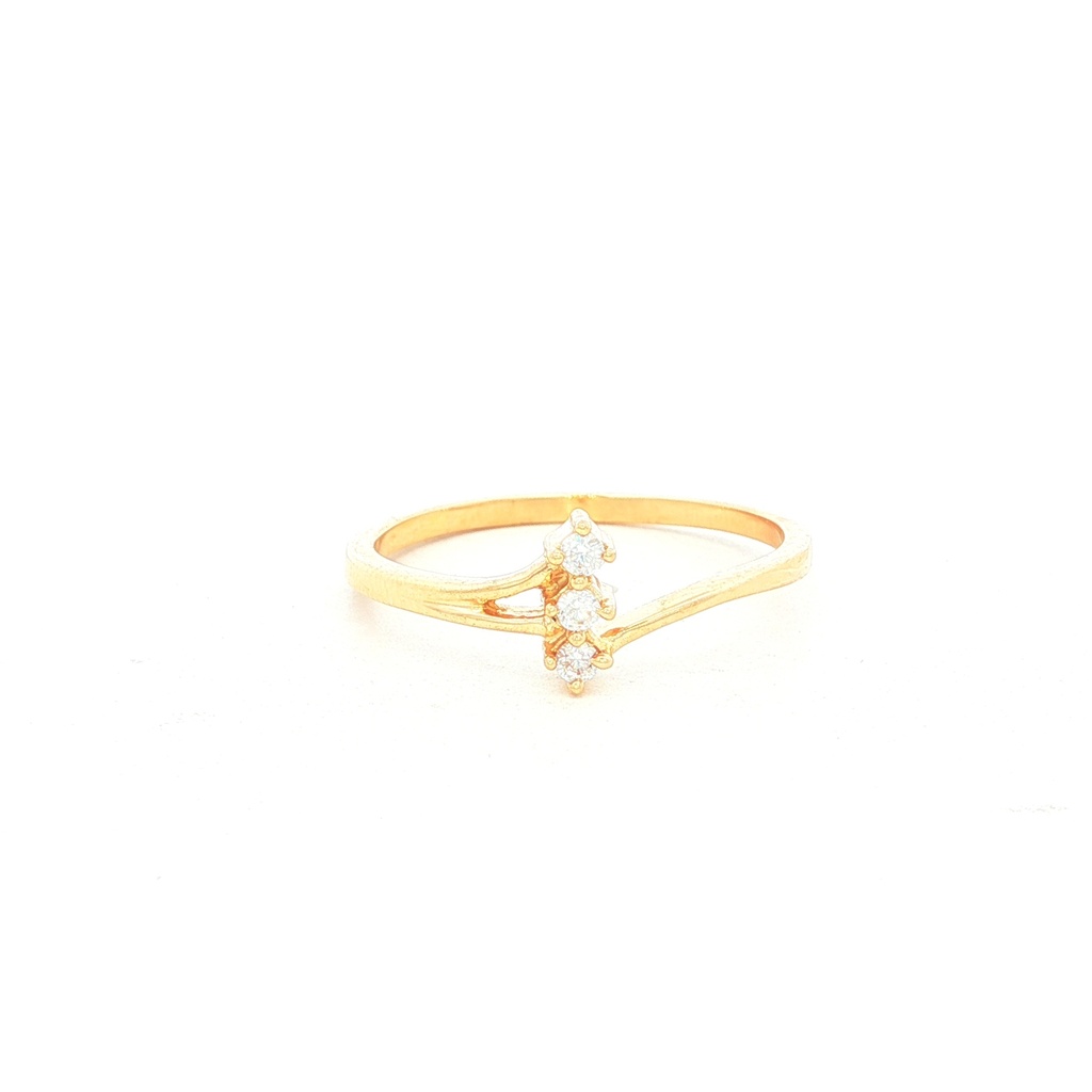 ANILLO TRES CIRCONES ORO AMARILLO