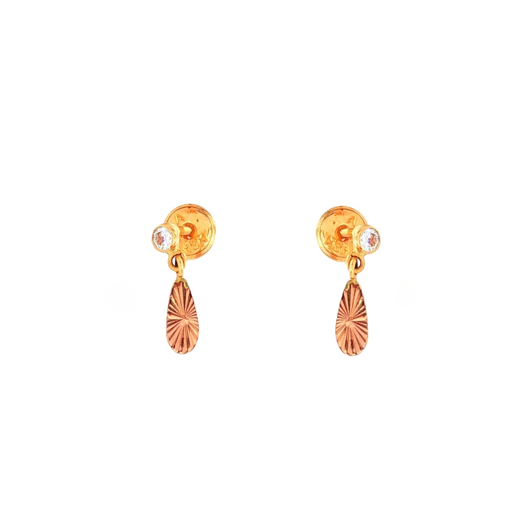 TOPOS CON CIRCON CON COLGANTE DOS OROS