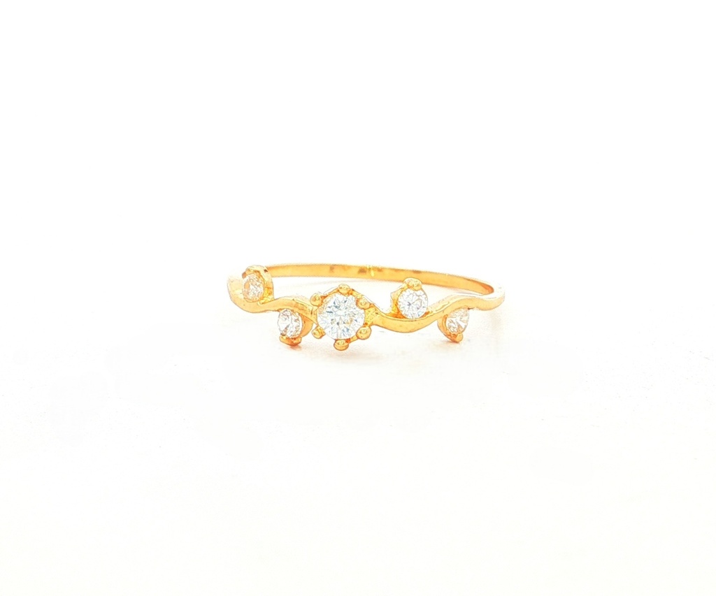 ANILLOS SOLITARIO HOJAS ORO AMARILLO