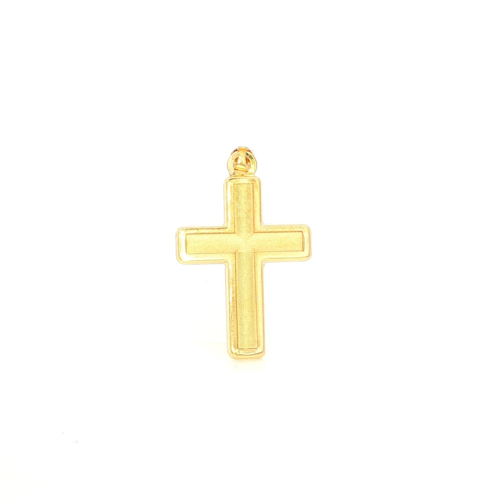DIJE CRUZ ESMERILADA ORO AMARILLO