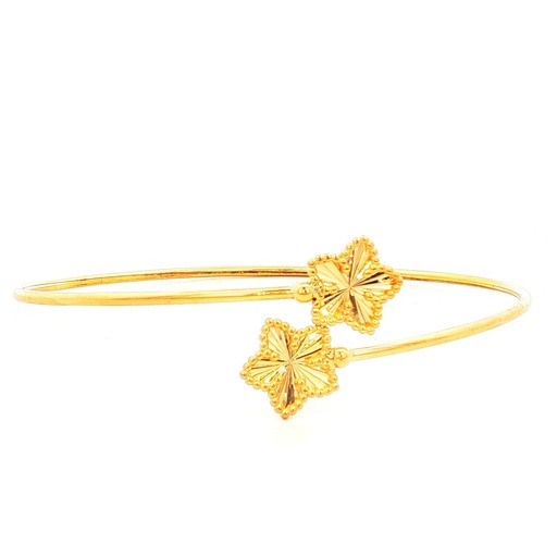 [GOLD480] ARO FLORES DIAMANTADAS ORO AMARILLO 