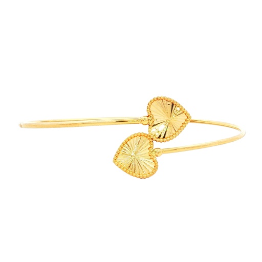 [GOLD481] ARO CORAZONES DIAMANTADOS ORO AMARILLO 