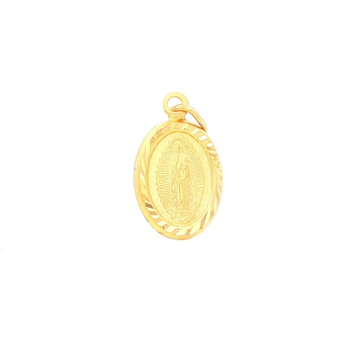 [GOLD483] DIJE GUADALUPE DIAMANTADA ORO AMARILLO 