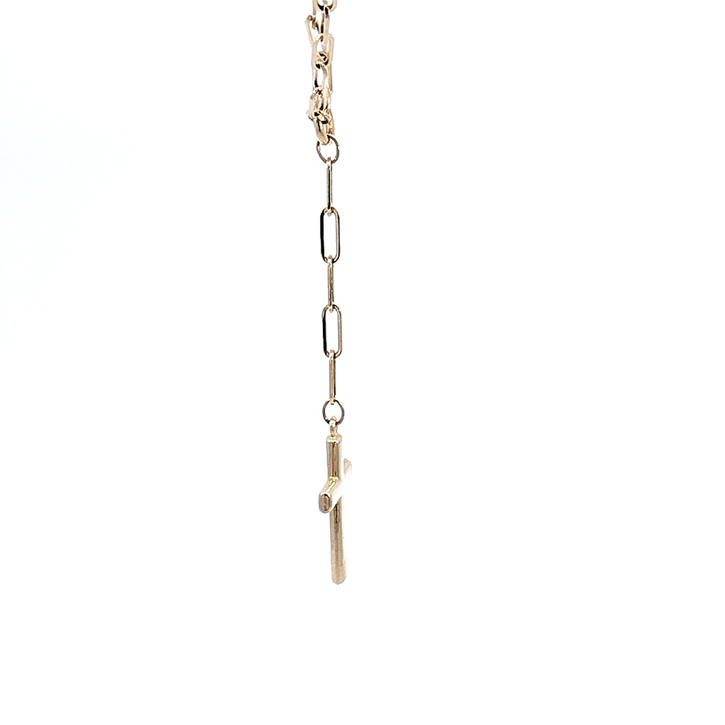 CADENA PAPER CLIP CRUZ ORO AMARILLO    