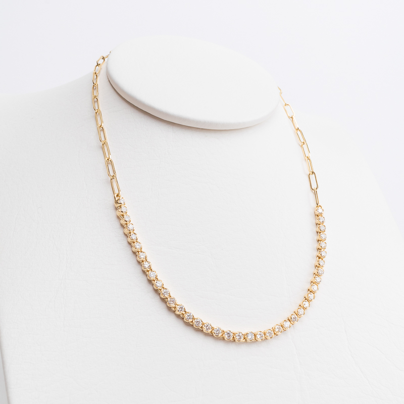 CADENA TENNIS DIAMANTE ORO AMARILLO            