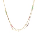 CADENA TRIPLE DIAMANTADA COLORES ORO AMARILLO