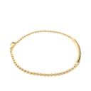 PULSERA BARRA BOLAS DIAMANTADAS ORO AMARILLO         