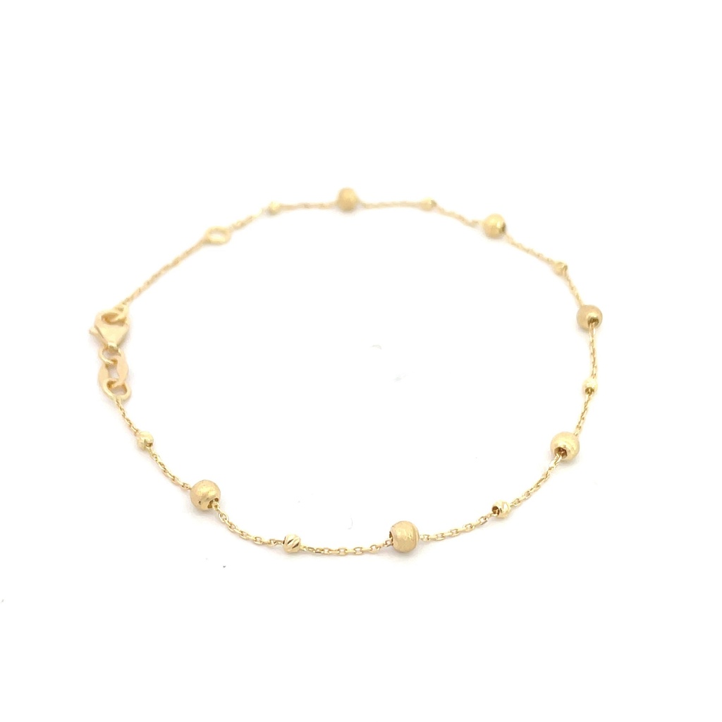 PULSERA BOLA CORRUGADA ORO AMARILLO            