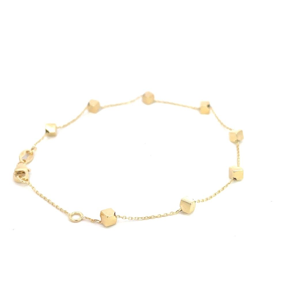 PULSERA CUBOS ORO AMARILLO 