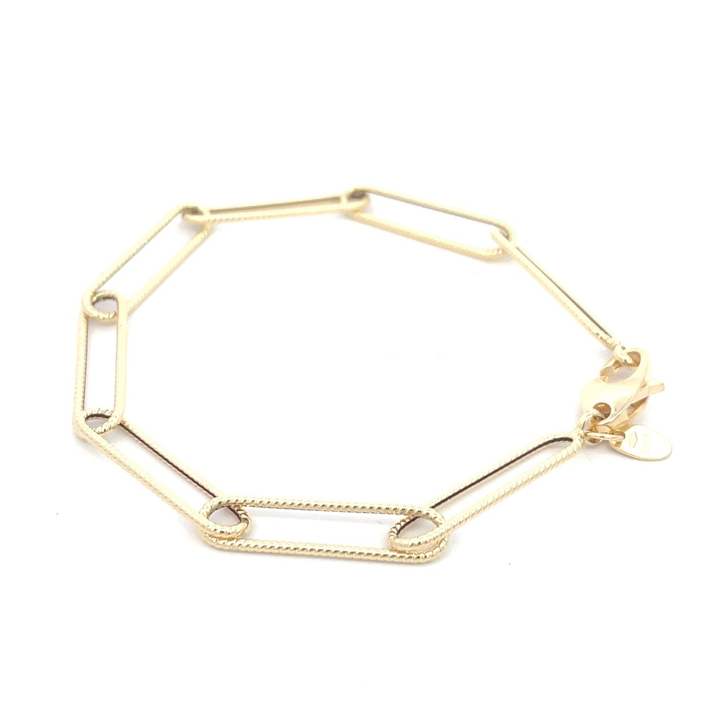 PULSERA PAPER CLIP ORO AMARILLO            