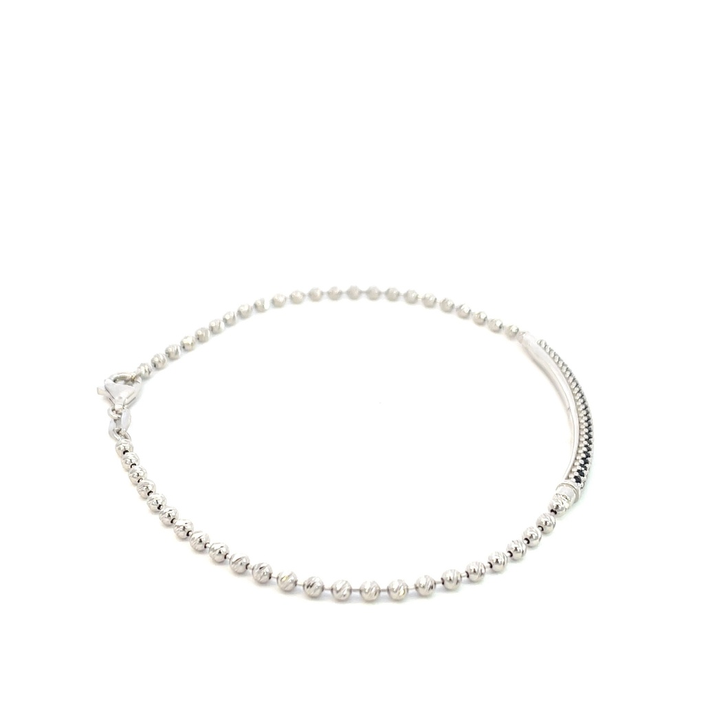 PULSERA TAPA HUESO ORO BLANCO            
