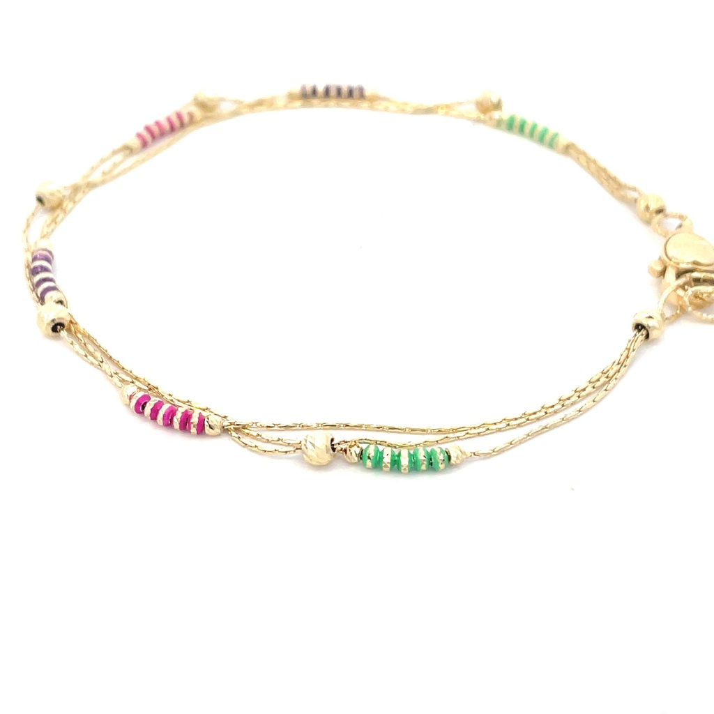 PULSERA TRIPLE DIAMANTADA COLORES ORO AMARILLO