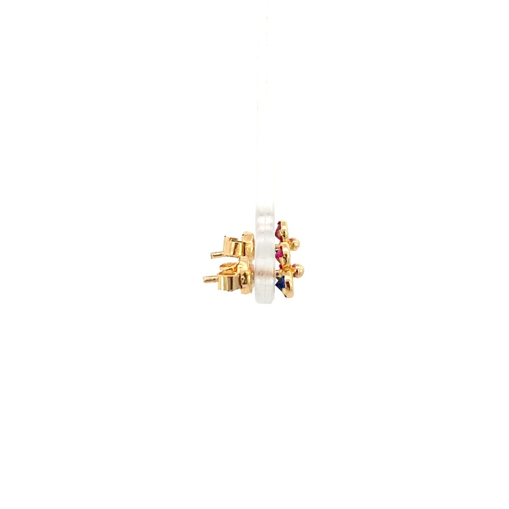 TOPOS TREBOL CIRCONES ORO AMARILLO     