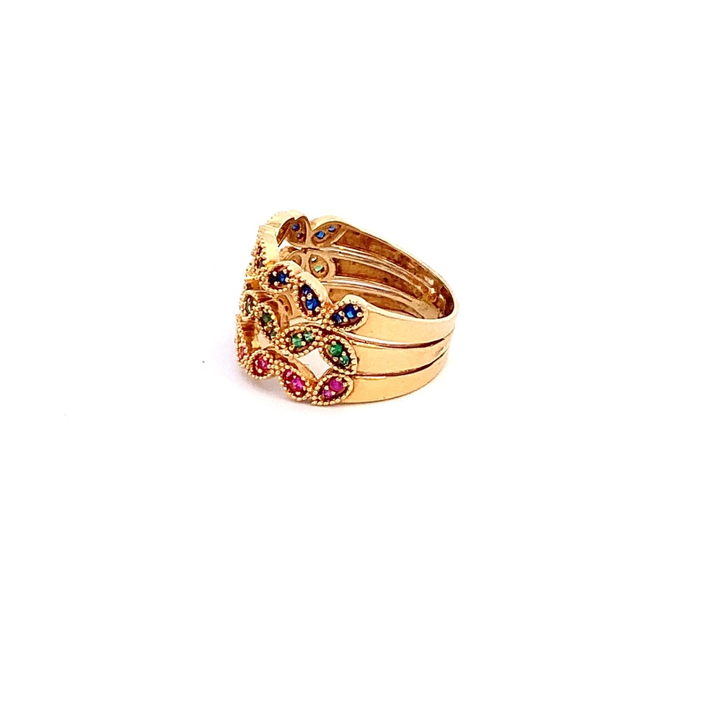 ANILLO HOJAS CASTING COLORES ORO AMARILLO         