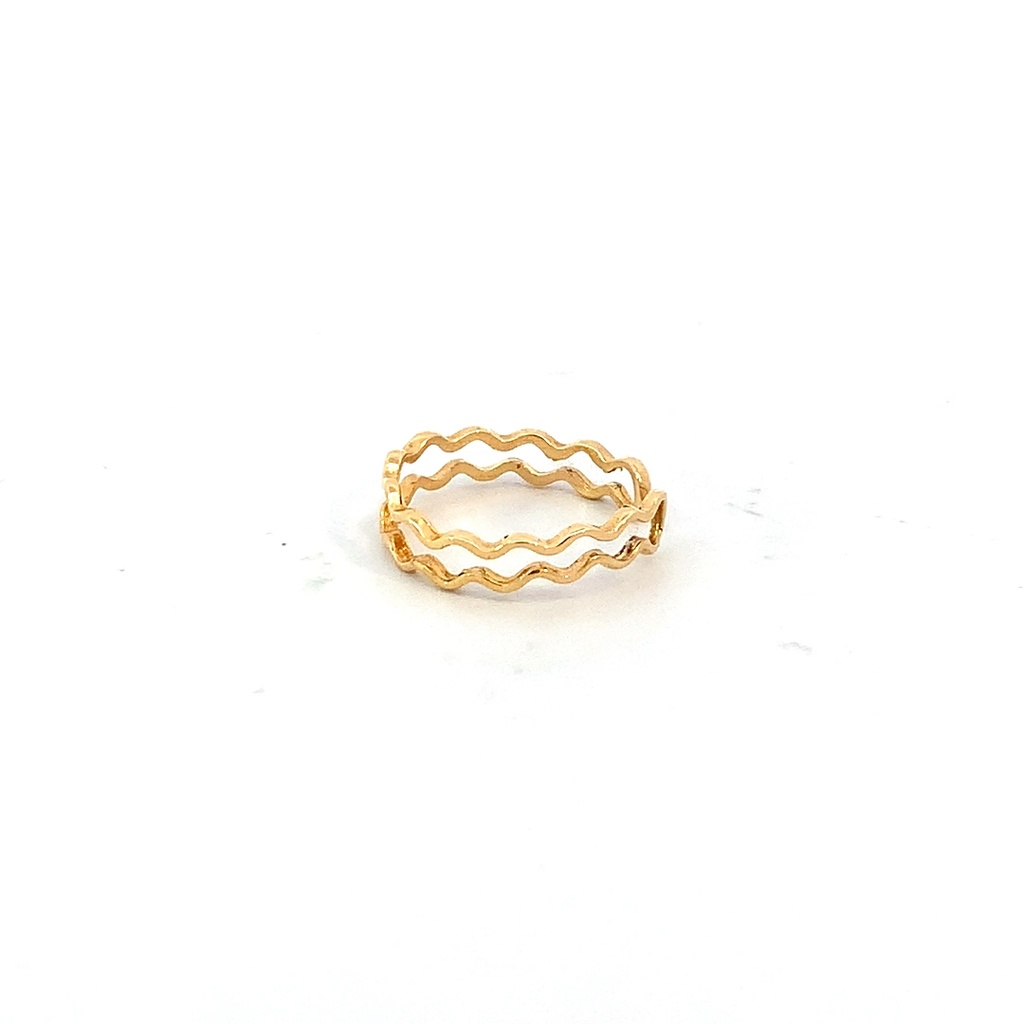ANILLO MEDIO DEDO ONDAS ORO AMARILLO         