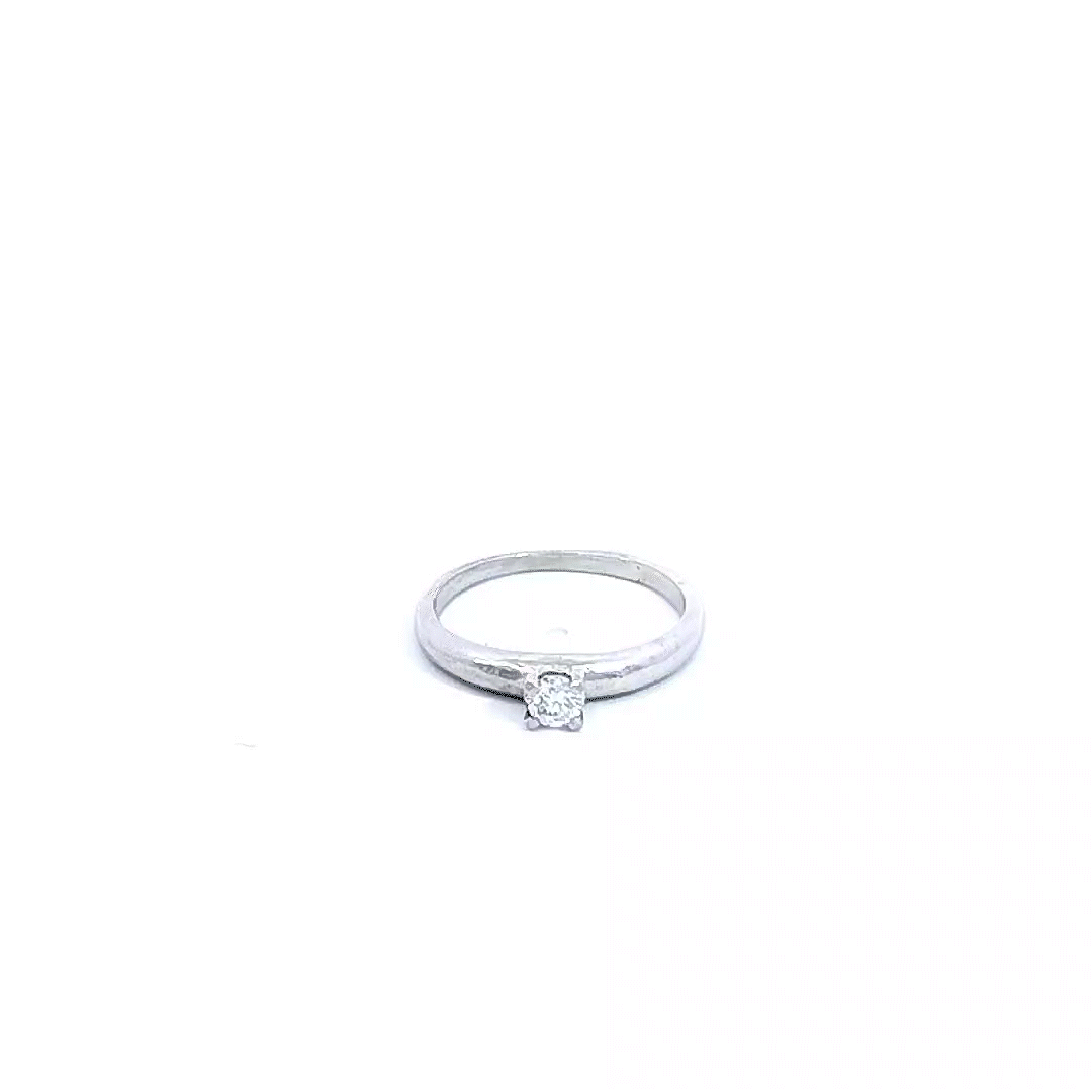 ANILLO SOLITARIO DIAMANTE ORO BLANCO            