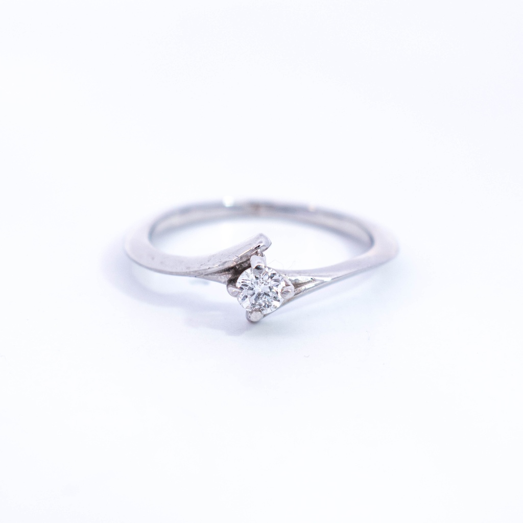 ANILLO SOLITARIO DIAMANTE ORO BLANCO            