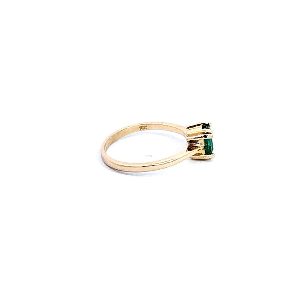ANILLO SOLITARIO ESMERALDA ORO AMARILLO            