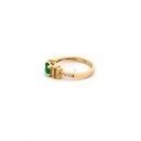 ANILLO SOLITARIO ESMERALDA Y DIAMANTES ORO AMARILLO      