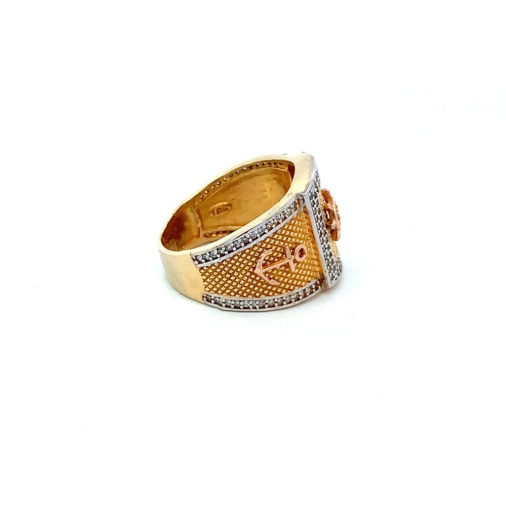 ANILLO TIMON ANCLAS 3 OROS  