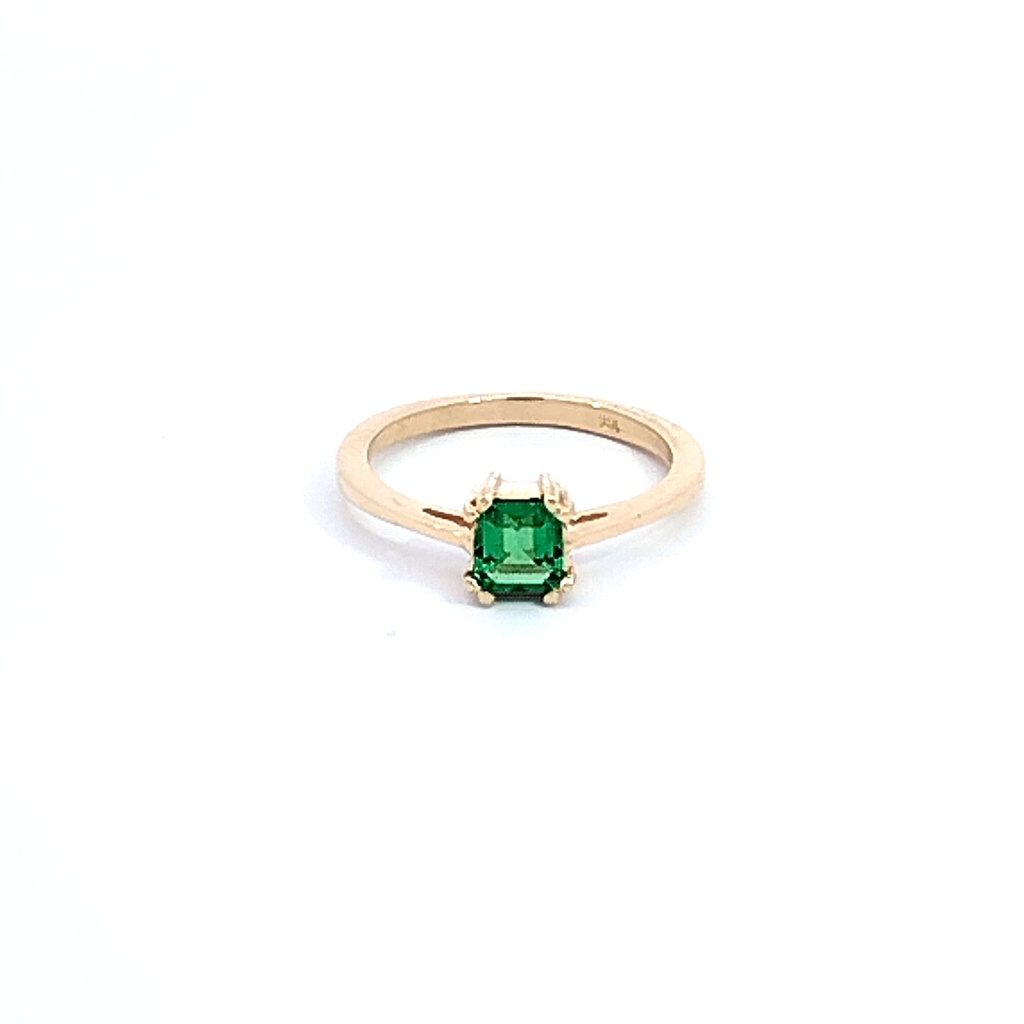 ANILLO SOLITARIO ESMERALDA ORO AMARILLO            