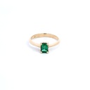 ANILLO SOLITARIO ESMERALDA ORO AMARILLO            