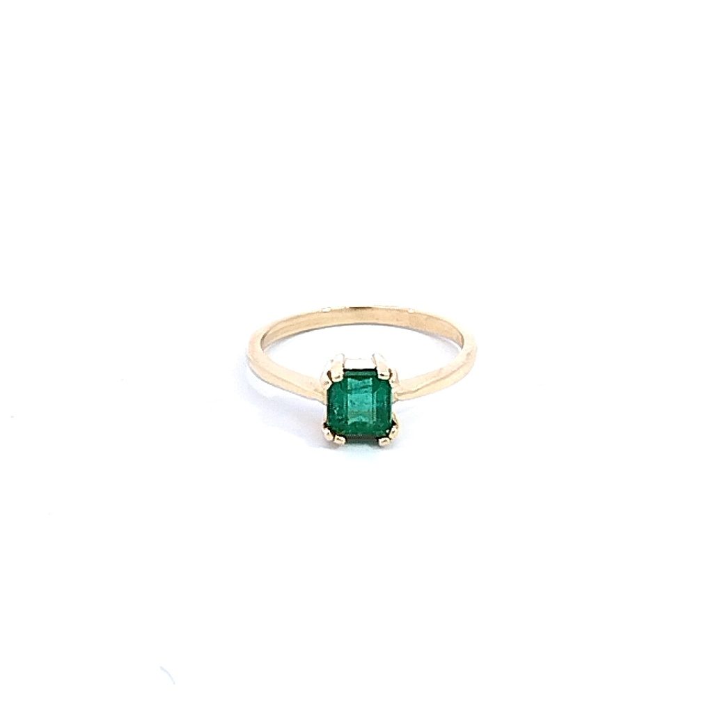 ANILLO SOLITARIO ESMERALDA ORO AMARILLO            