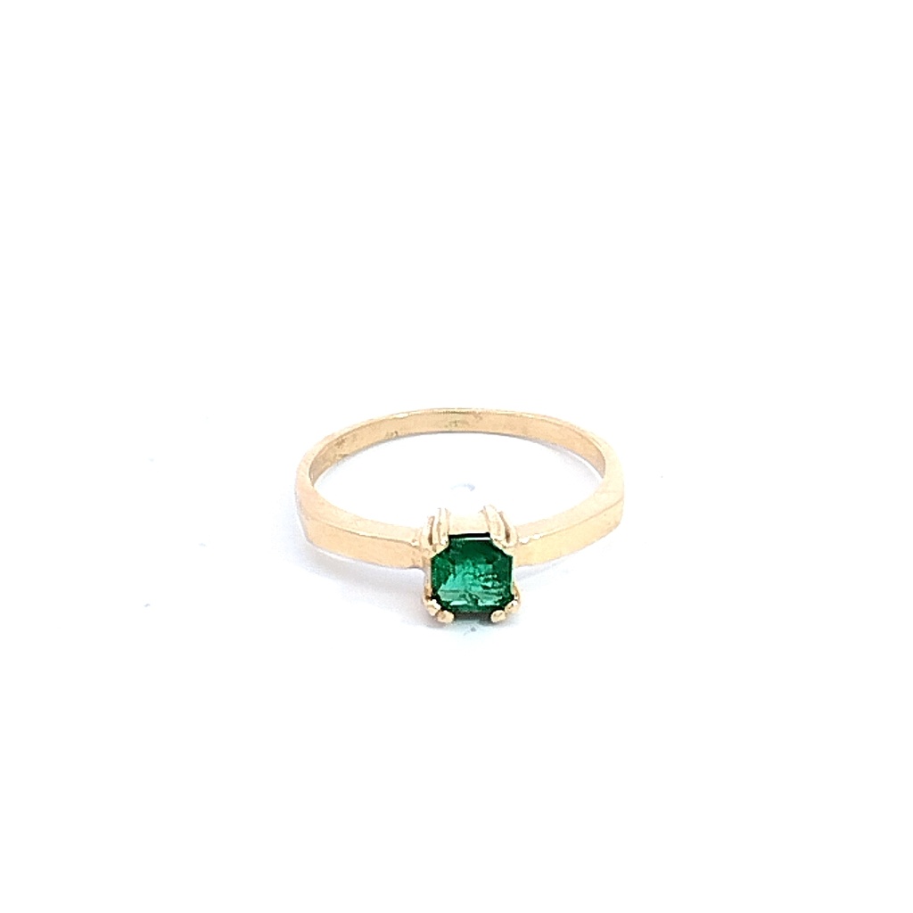 ANILLO SOLITARIO ESMERALDA ORO AMARILLO            