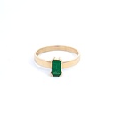 ANILLO SOLITARIO ESMERALDA ORO AMARILLO            