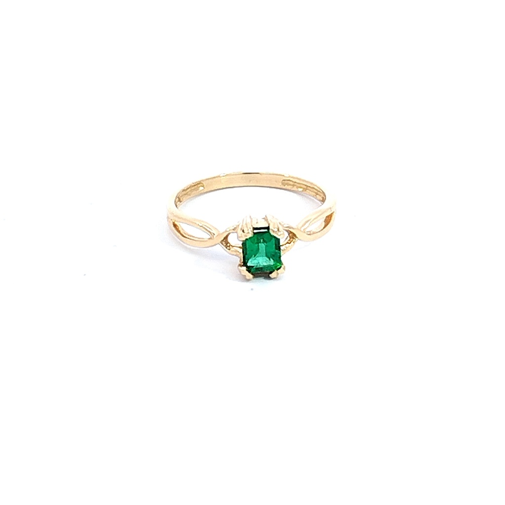 ANILLO SOLITARIO ESMERALDA ORO AMARILLO            