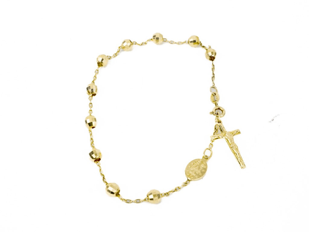 PULSERA DENARIO DIAMANTADO    ORO AMARILLO         