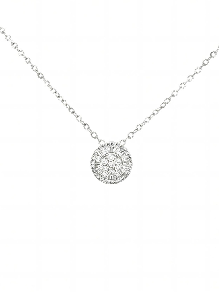 CADENA DIAMANTES PIZZA ORO BLANCO     
