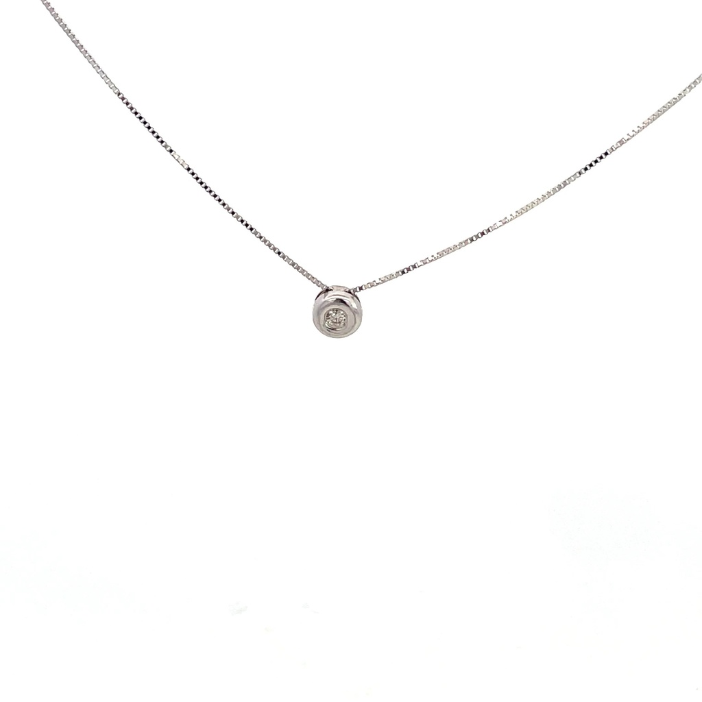 CADENA DIAMANTE ORO BLANCO      