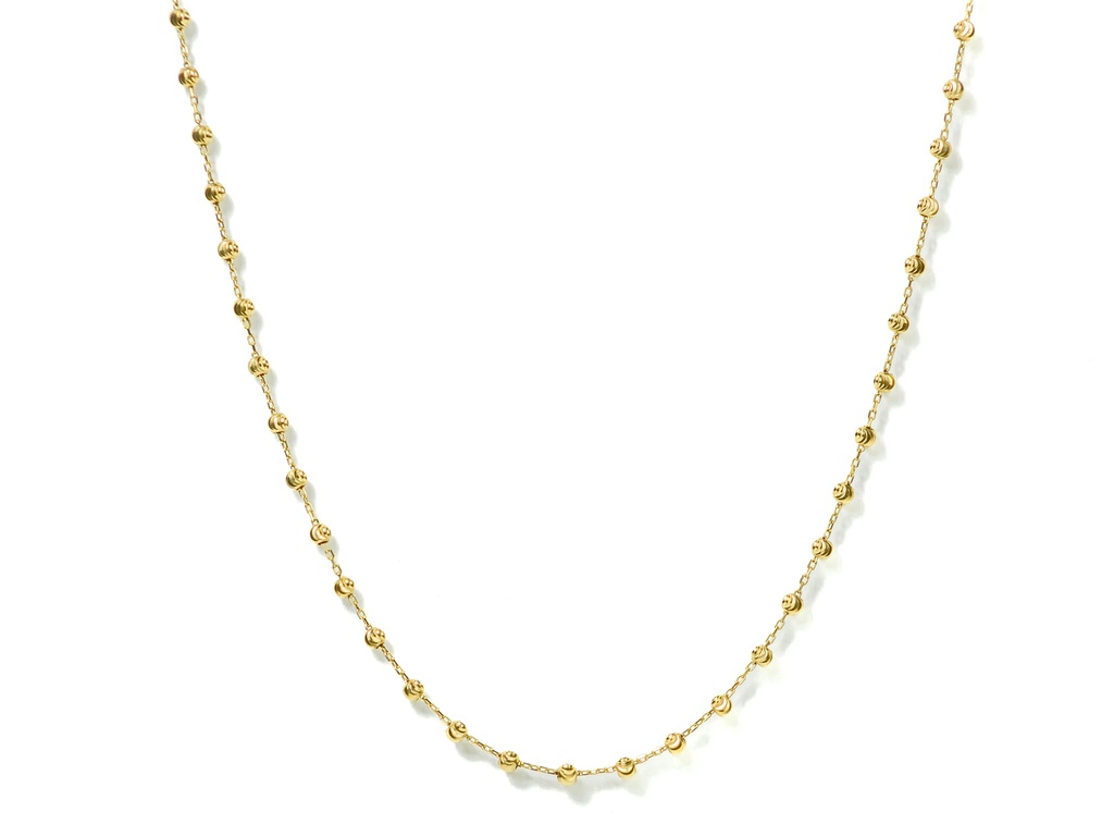 CADENA BOLAS DIAMANTADAS ORO AMARILLO            