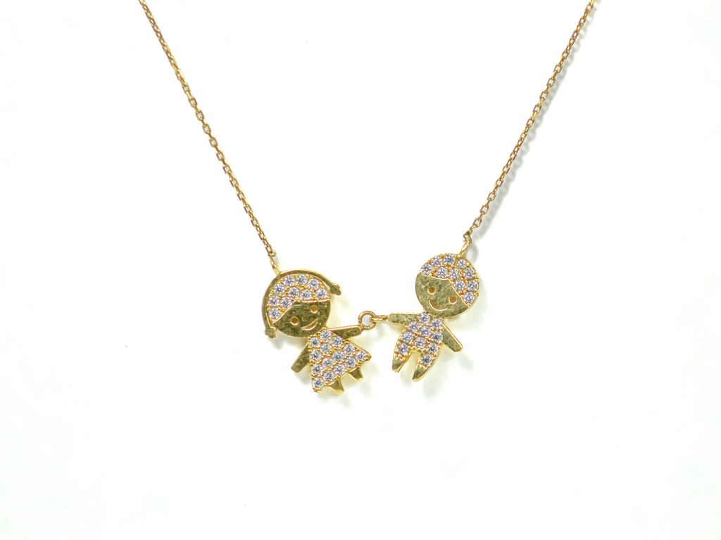 CADENA NIÑA Y NIÑO CASTING ORO AMARILLO      