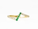 ANILLO ORO AMARILLO DIAMANTE Y ESMERALDA         