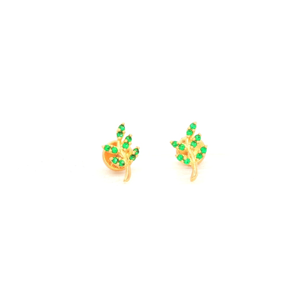 [HJ172] TOPOS HOJA CASTING VERDE ORO AMARILLO