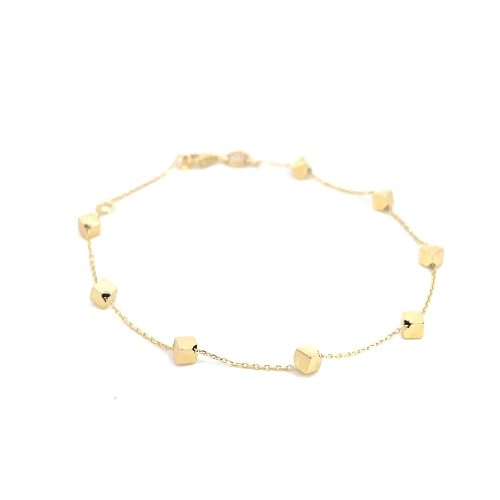 PULSERA CUBOS ORO AMARILLO 