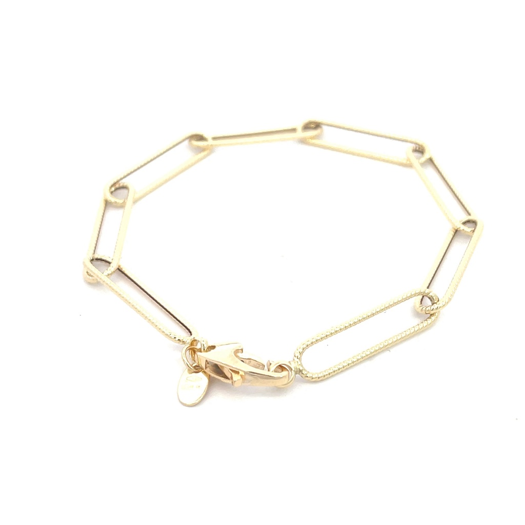 PULSERA PAPER CLIP ORO AMARILLO            
