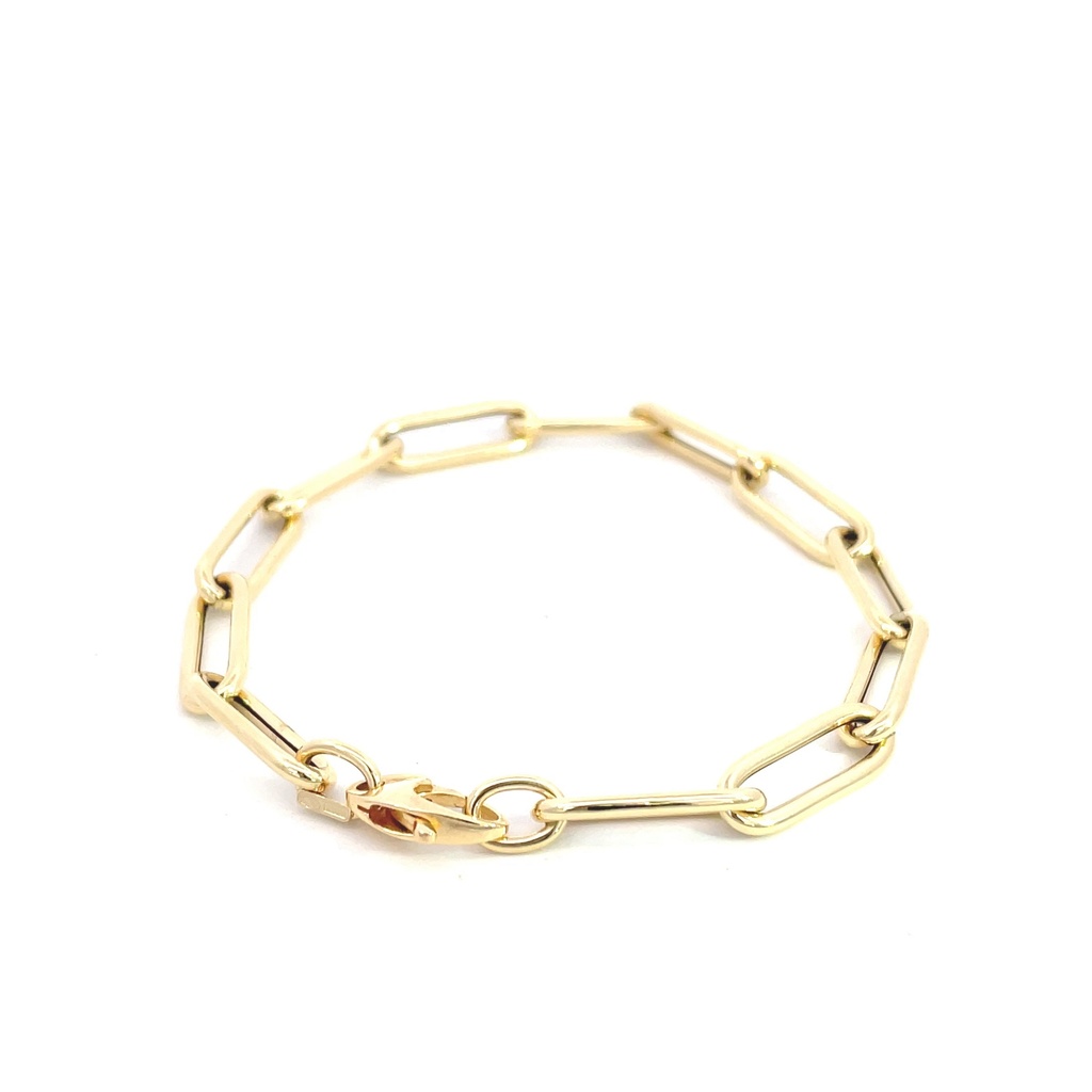 PULSERA PAPER CLIP ORO AMARILLO            