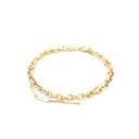 PULSERA DOBLE PAPER CLIP ROLON ORO AMARILLO      